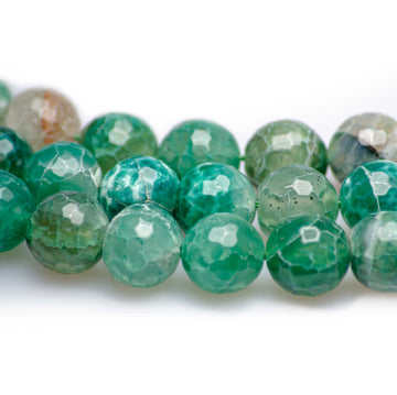 Achat-Perle Agate facettiert grün gefärbt 16mm Loch 2mm 1 Stück