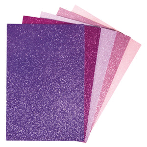Moosgummi Platten Glitter selbstklebend A4 20x30cm 2mm 5 Stück Rosa-Töne