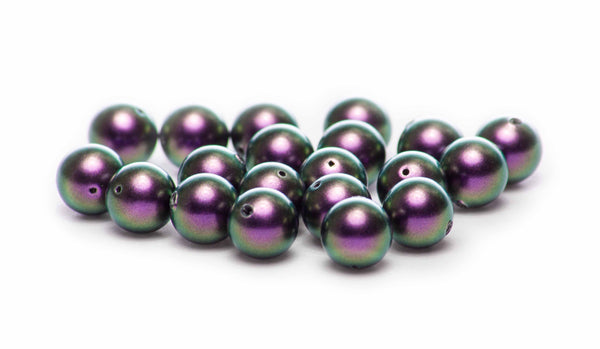 Swarovski Glaswachsperlen 8mm 5810 grün-lila 20 Stück