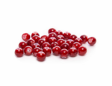 Glasperle Marmor rot glänzend 6mm 30 Stück