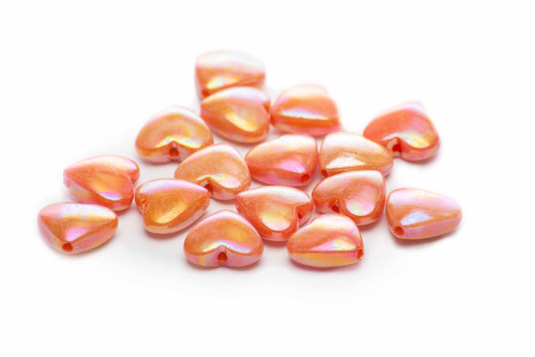 Acryl-Herzperlen 13mm Luster 16 Stück