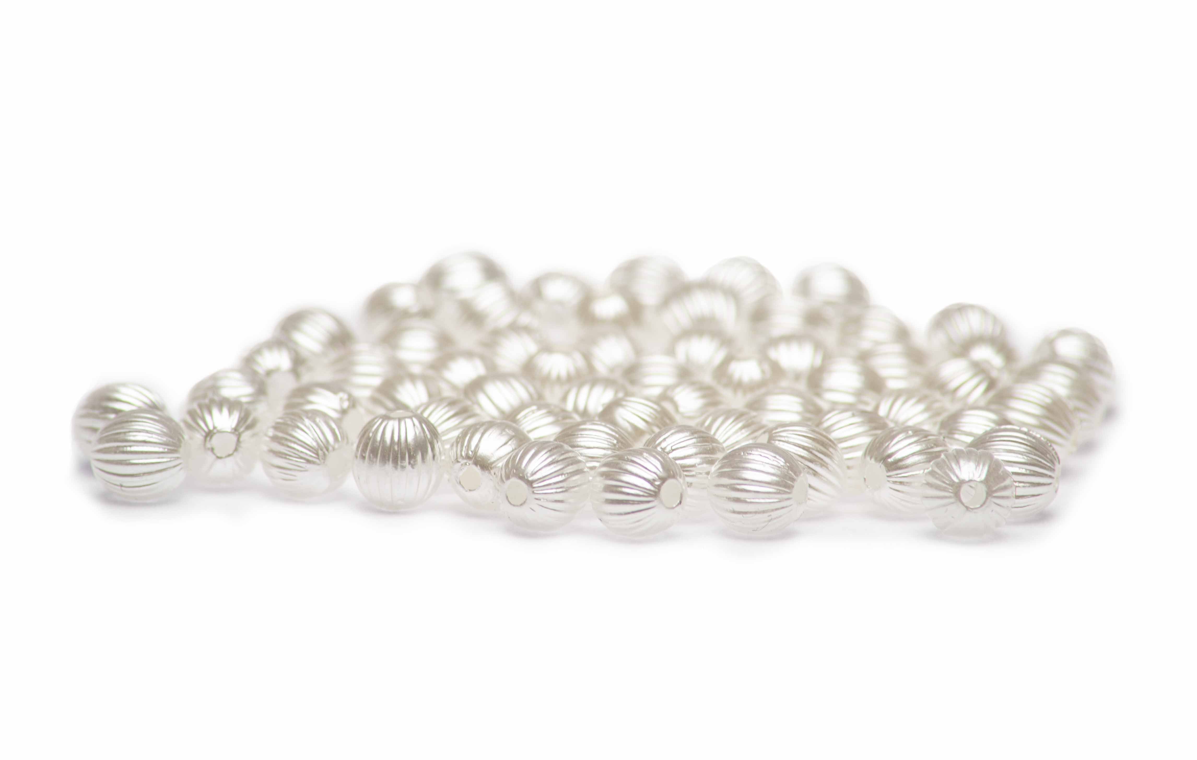 Wachsperle Kugel gerillt 6mm 60 Stück