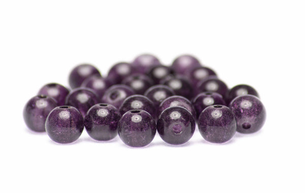 Glaspele Crackle violett 8mm 25 Stück