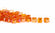 Glasschliffwürfel Würfelperle bedampft orange 4x4cm 50 Stück