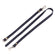 Kunstleder Taschenhenkel schwarz antikmessing 890~1090x14x3 mm