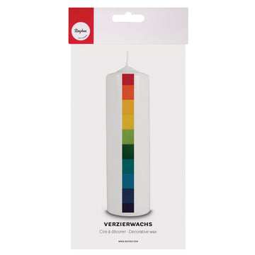Wachsfolie Regenbogen-Set Verzierwachs-Platte 5x10cm 10 Stück