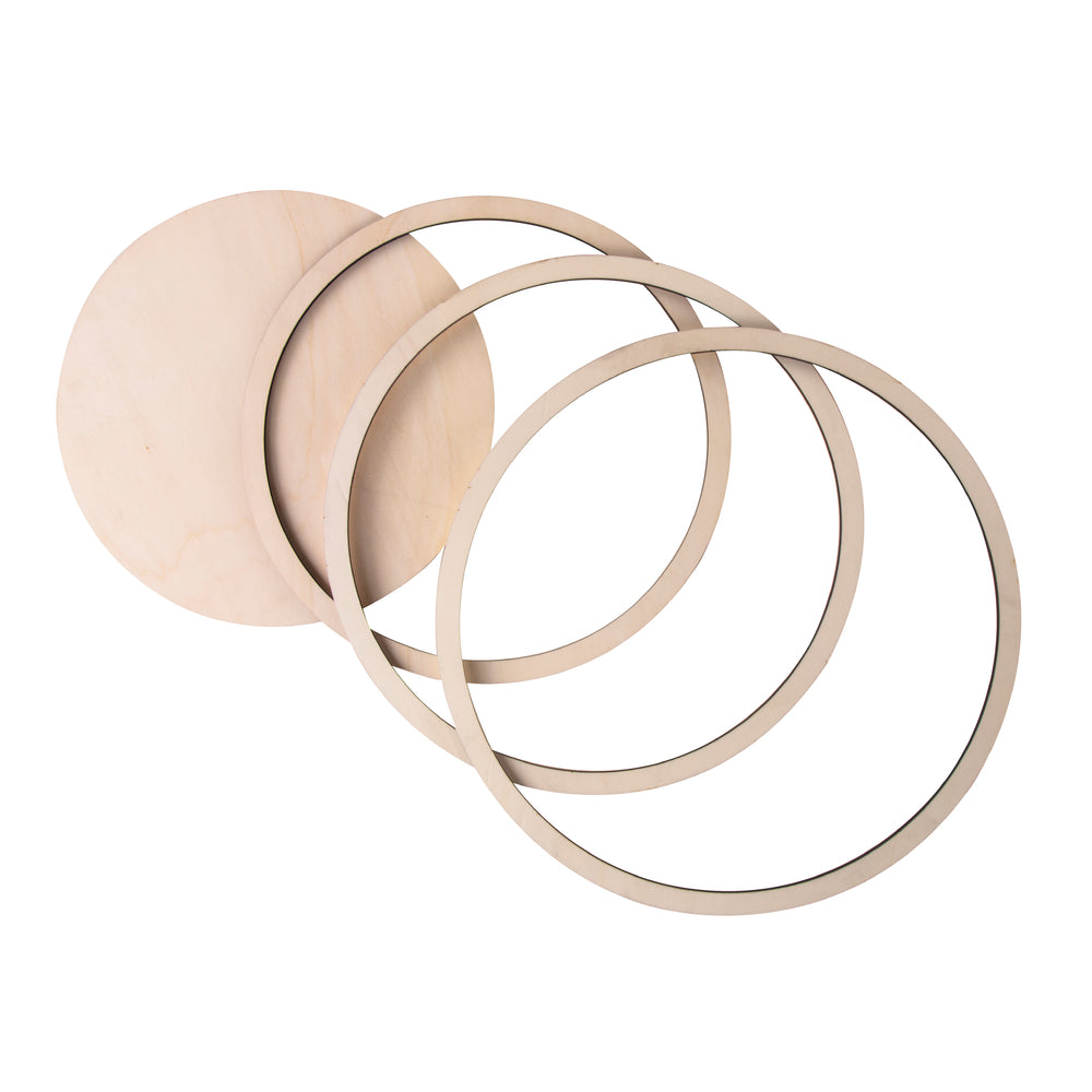 Holzringe natur mit Platte 32-60cm 7 Holzringe 1 Holzplatte