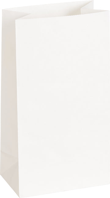 Papier-Bodenbeutel weiss 12x6x21cm 25 Stück lebensmittelecht