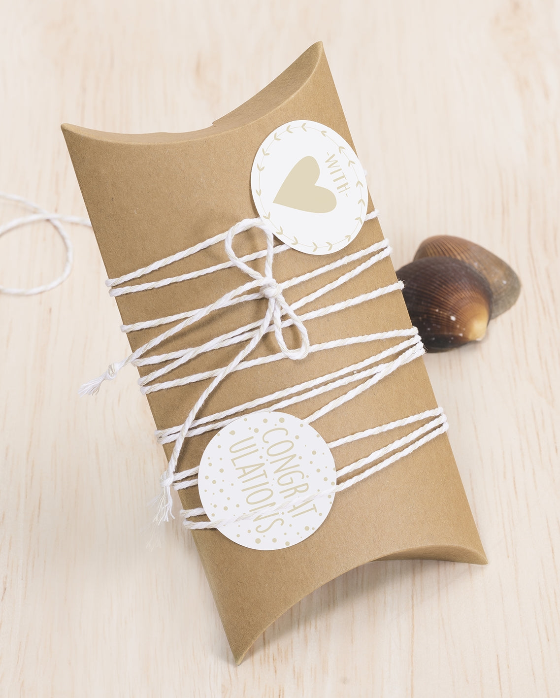 Geschenkboxen Kraftpapier natur 18,5x9cm 6 Stück