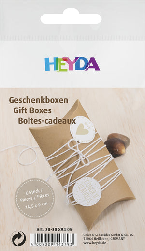 Geschenkboxen Kraftpapier natur 18,5x9cm 6 Stück