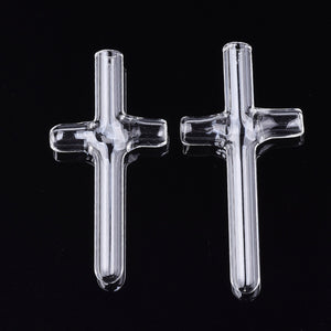 Kreuz-Glasphiole Lochgröße 5mm 76x35x9mm