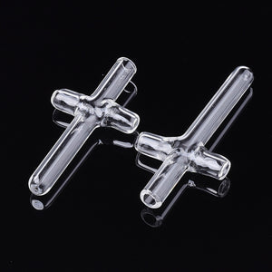 Kreuz-Glasphiole Lochgröße 5mm 76x35x9mm