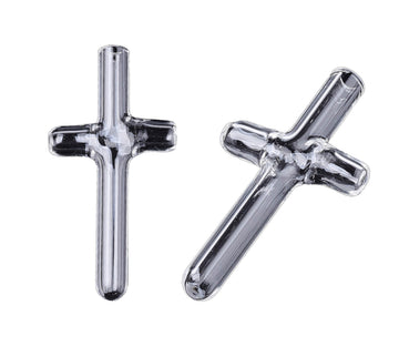 Kreuz-Glasphiole Lochgröße 5mm 76x35x9mm