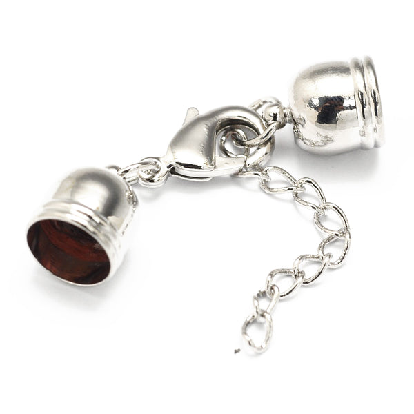 Kappelverschluss Karabiner/Verlängerungskettchen silber 10mm