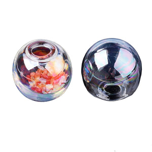 Glaskugel oben offen zum Befüllen AB Glanz 18mm Lochgröße 4mm 4 Stück