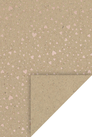 Naturkarton mit Herzen A4 220g 1 Bogen