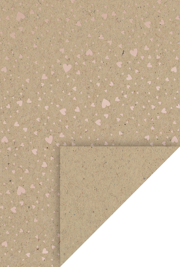 Naturkarton mit Herzen A4 220g 1 Bogen