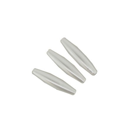 Wachsperlen Olive lang 5x20mm, 20 Stück/Dose, weiß