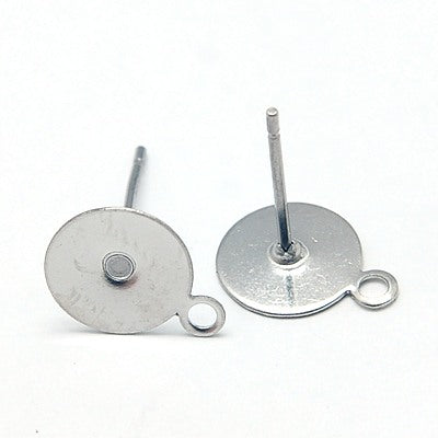 Ohrstecker mit Platine & Öse Ø 7mm Edelstahl 304 anlaufgeschützt inkl. Verschluss 4 Paar