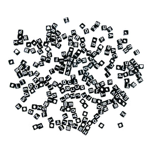 Acryl-Buchstabenperlen-Perlen Würfel schwarz 5x5mm 40g
