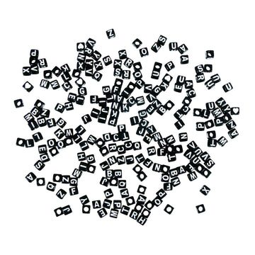 Acryl-Buchstabenperlen-Perlen Würfel schwarz 5x5mm 40g