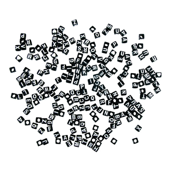 Acryl-Buchstabenperlen-Perlen Würfel schwarz 5x5mm 40g