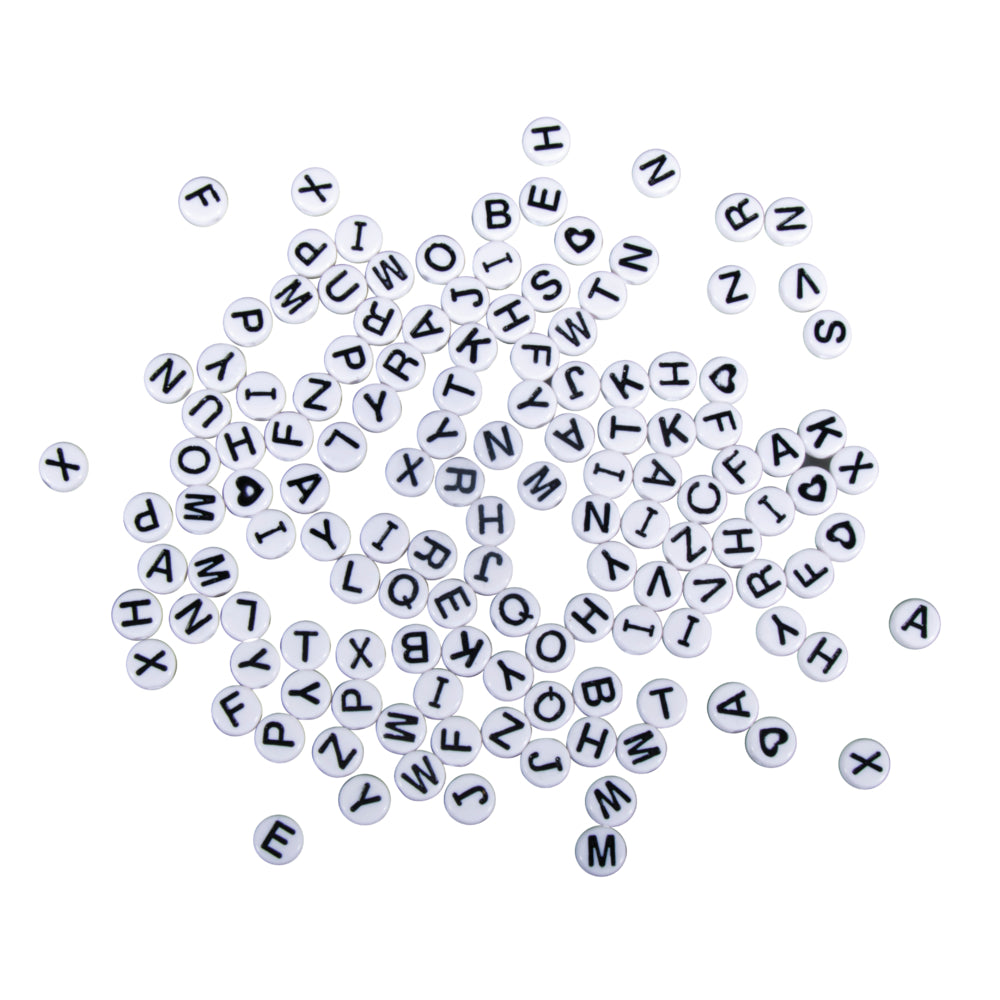 Acryl-Buchstabenperlen-Perlen Scheibe weiss 5x5mm 40g
