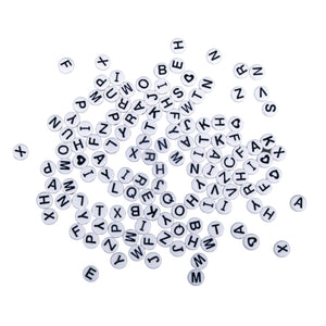 Acryl-Buchstabenperlen-Perlen Scheibe weiss 5x5mm 40g