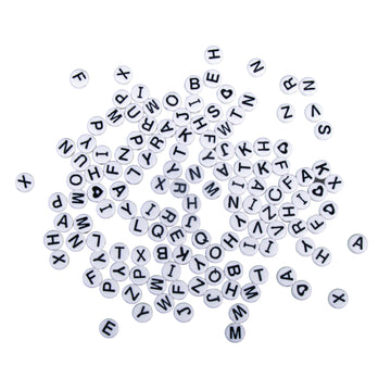 Acryl-Buchstabenperlen-Perlen Scheibe weiss 5x5mm 40g