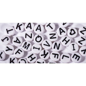 Acryl-Buchstabenperlen-Perlen Scheibe weiss 5x5mm 40g