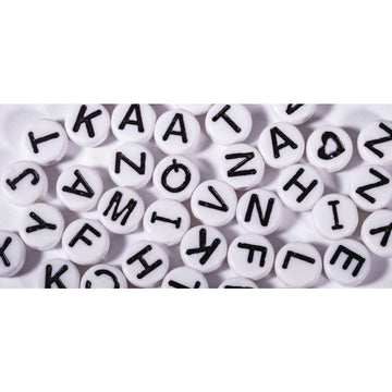 Acryl-Buchstabenperlen-Perlen Scheibe weiss 5x5mm 40g