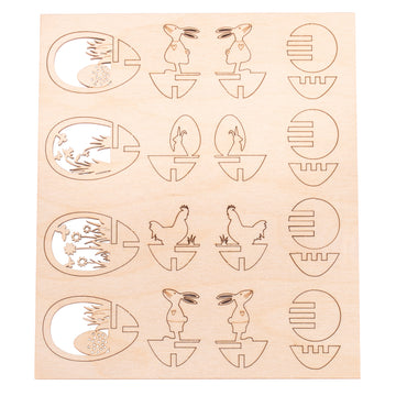 Holz-Steckteile-Set Ostern 6cm Wood Plug-Ins Easter