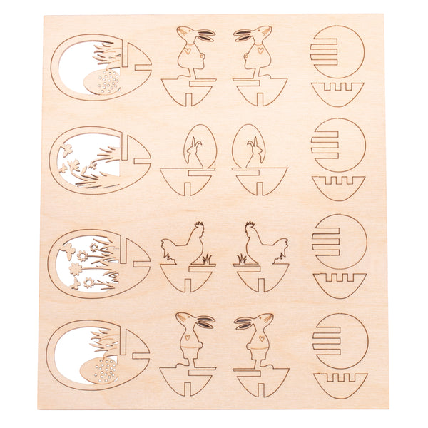Holz-Steckteile-Set Ostern 6cm Wood Plug-Ins Easter