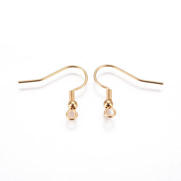 Ohrhaken gold Edelstahl 304 20x3mm Stift 0,6mm Ohrmechanik Ohrfeder