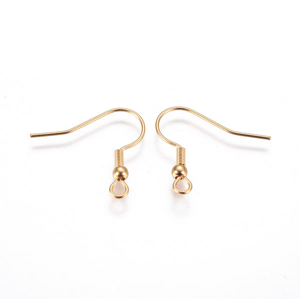 Ohrhaken gold Edelstahl 304 20x3mm Pin 0,6mm