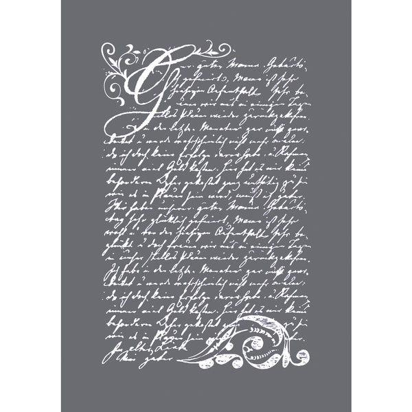 Siebdruck-Schablone Vintage Brief Lettering DIN A5 selbstklebend inkl. Rakel