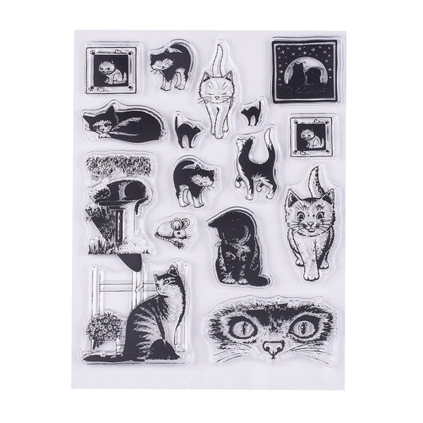 Silikonstempel-Set Katzen Cute Kitties 14x17cm