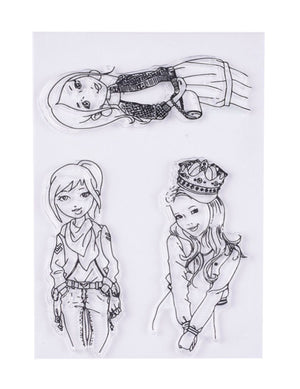 Silikonstempel-Set Mädchen 15,5x10,5cm