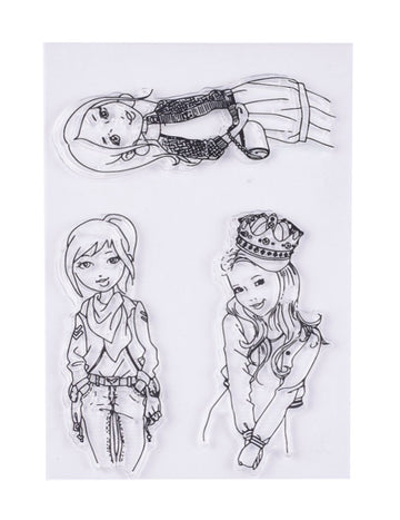 Silikonstempel-Set Mädchen 15,5x10,5cm