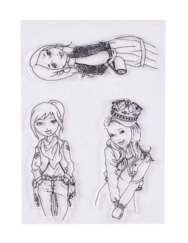 Silikonstempel-Set Mädchen 15,5x10,5cm