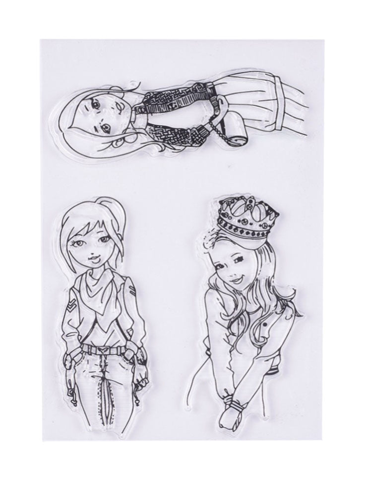 Silikonstempel-Set Mädchen 15,5x10,5cm