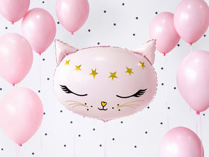 Folienballon Kitty rosa/gold 50x40cm Folienluftballon Katze