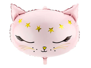 Folienballon Kitty rosa/gold 50x40cm Folienluftballon Katze