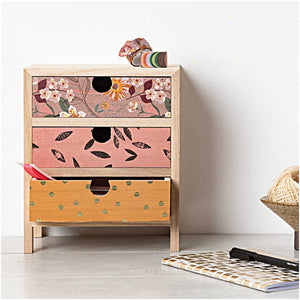 Decoupage Papier Blätter koralle 300x420mm 1 Bogen