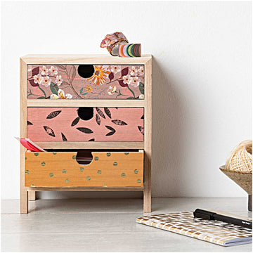 Decoupage Papier Blätter koralle 300x420mm 1 Bogen