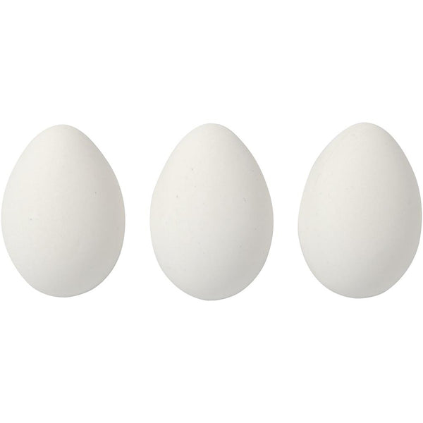 Kunststoff-Ei weiß 6cm seidenmatte Oberfläche 12 Stück