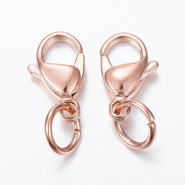 Karabiner 12mm mit Zwischenring rosegold nickelfrei 3 Stück/Pkg.