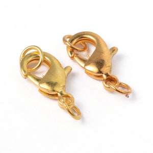 Karabiner Edelstahl 15mm mit Ringerl gold nickelfrei 3 Stück