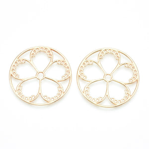 Kronleuchter Anhänger Blume zum Weben, goldfärbig, 36mm, 2 Stück/Pkg.