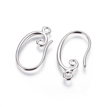 Ohrhaken mit Schnörkel, 17x10mm, langlebige Beschichtung, mit Anhängeöse, 2 Stück/Pkg.